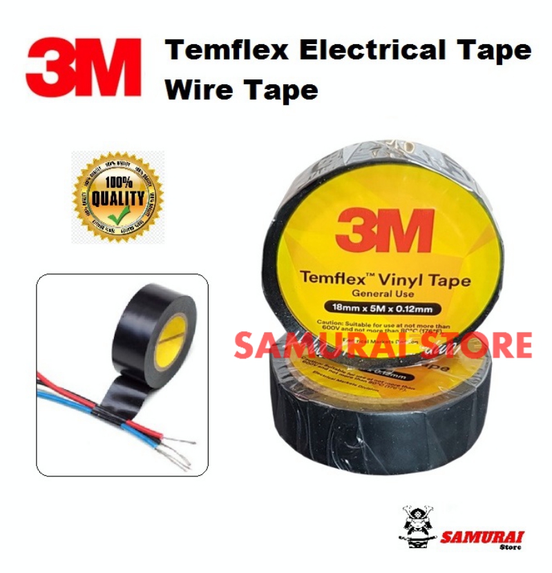 3M Temflex Electrical Tape / Wire Tape (18mm × 5m × 0.12mm) 电线胶布 Lazada