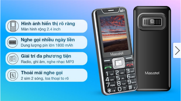Điện thoại Masstel IZI 55 4G (Chính hãng, bảo hành 12 tháng)