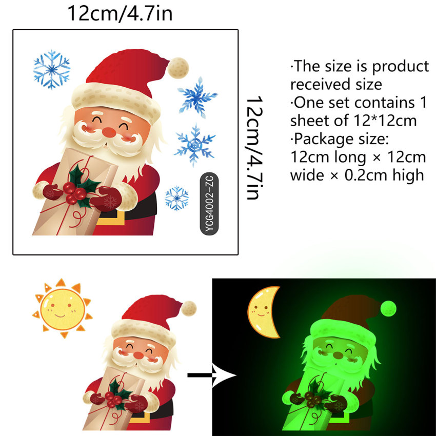 🎅Luminous Santa Claus Switch Sticker🎅 Christmas Home Decoration Bedroom Living Room Decor Wallpaper Glow In The Dark Wall Decals
