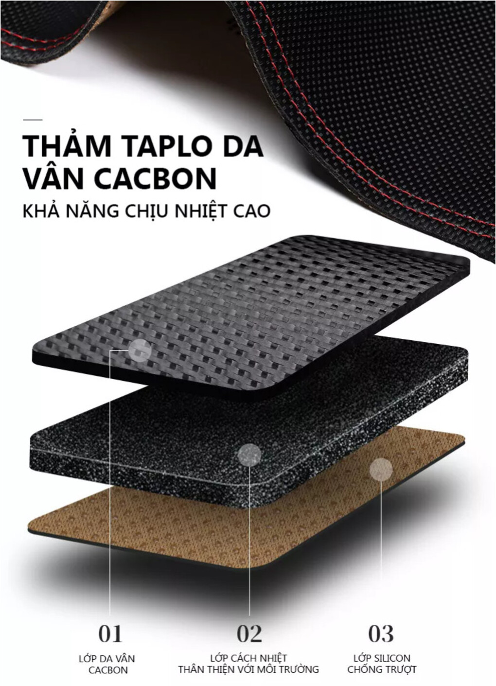 Thảm phủ taplo cao cấp Hyundai Accent 2017-2024 cao cấp