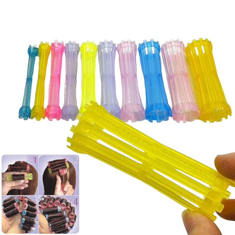 10Pcs Crystal Hair Perm Rods 5 Sizes Of Curling Irons Plastic Cold Wave ...