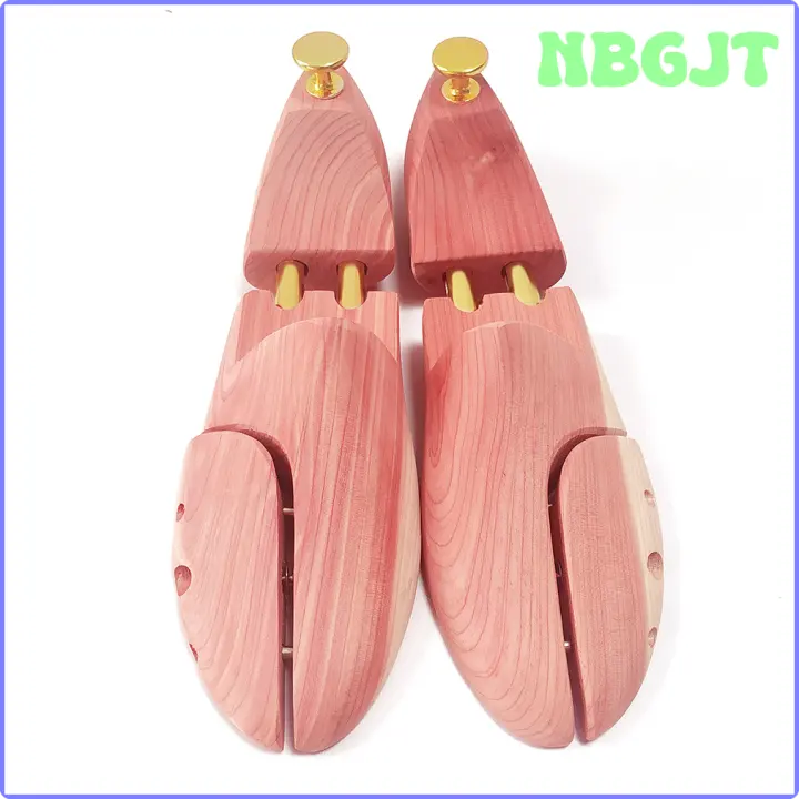 NBGJT New Twin Tube Red Cedar Wood Adjustable Shoe Shaper Men's Shoe Tree JFGND