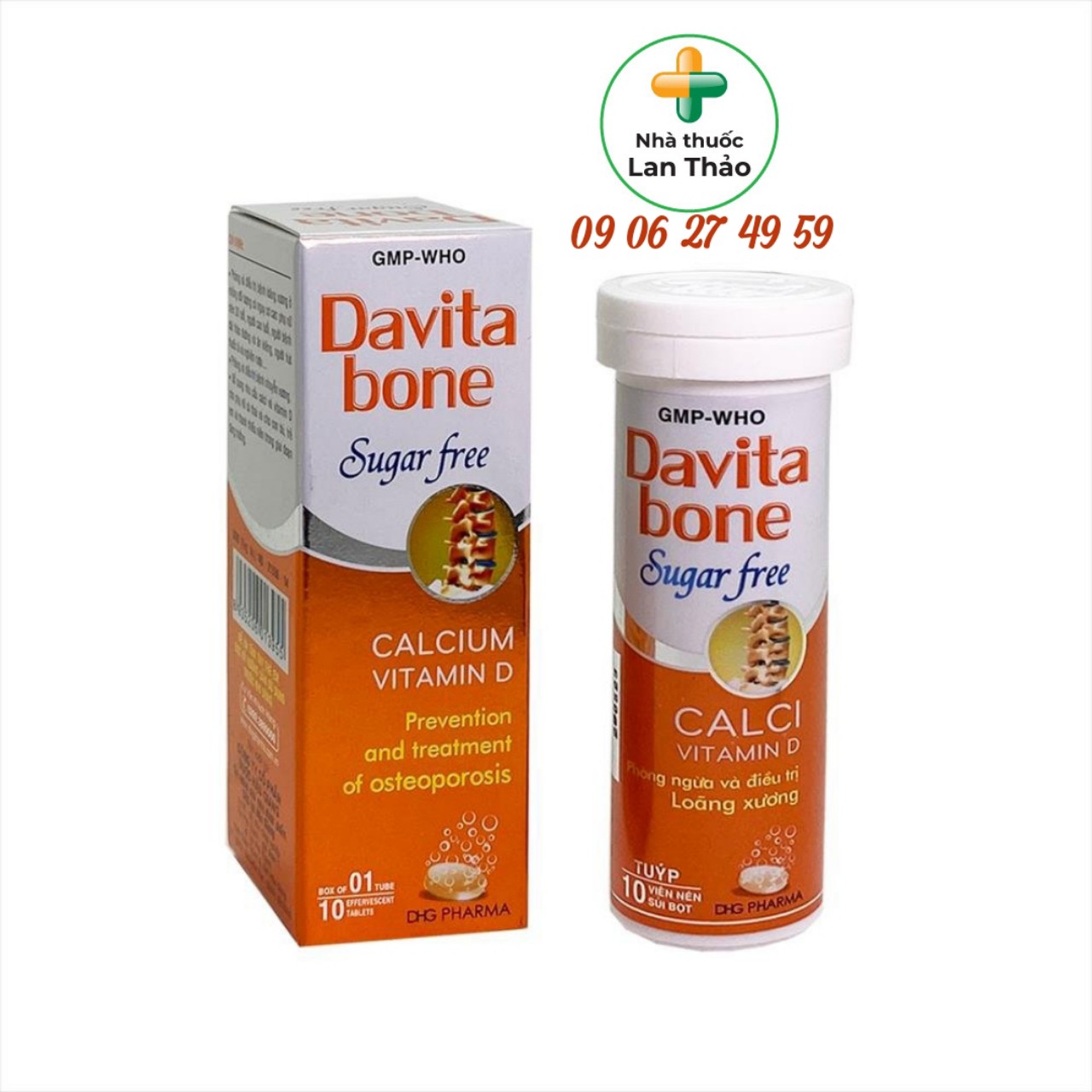 DAVITA BONE SUGAR FREE TUÝP 10 VIÊN SỦI