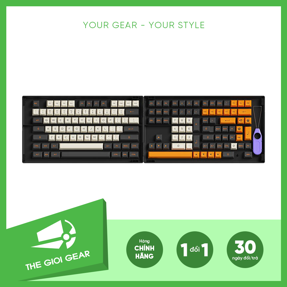 Akko Keycap Set – Carbon Retro - Asa Profile