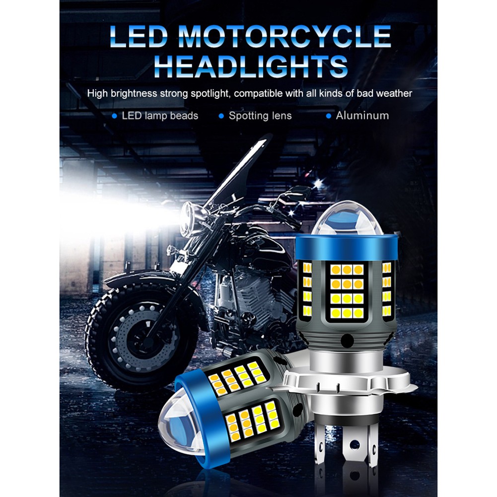 【URTrust】 LED Light Motorcycle Headlight Two-color Super Bright For Motorcycle H4 H6