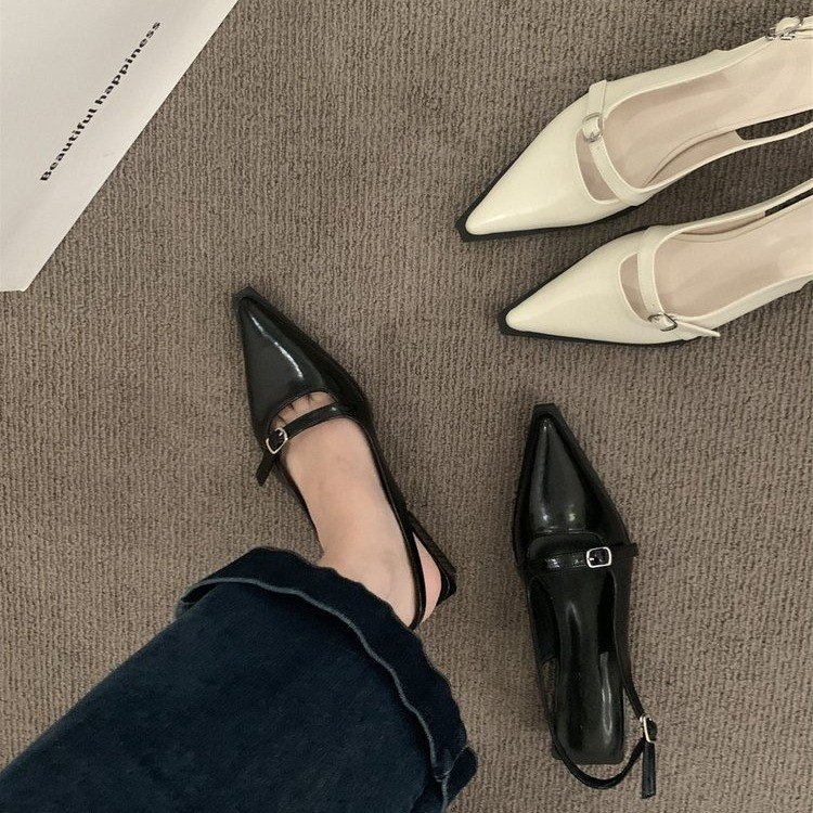 Giày Sandal Đế Thấp Mũi Nhọn Thời Trang Dành Cho Nữ