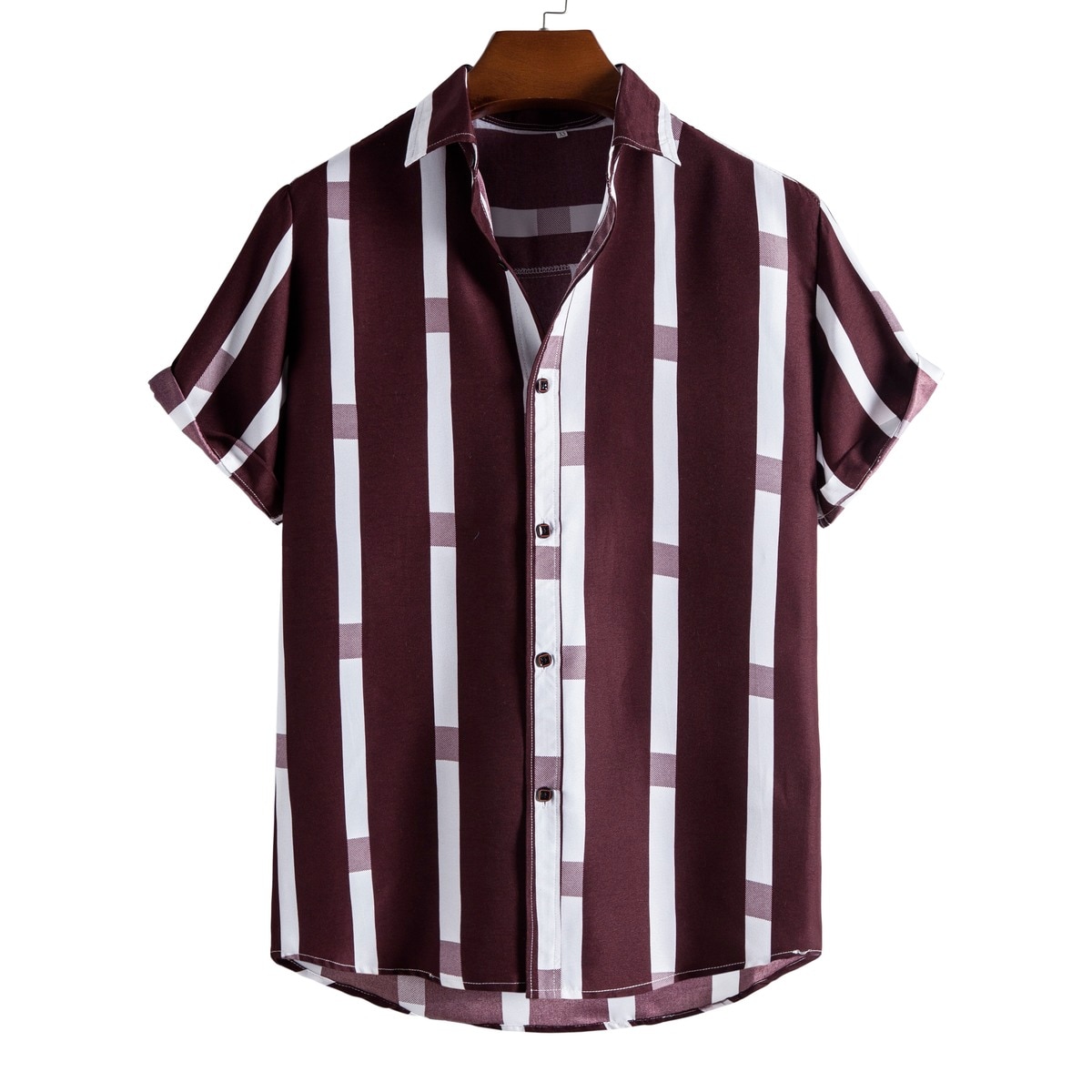 Men's Casual Shirt Men's Button Up Shirts Printed Striped Beach Top ...