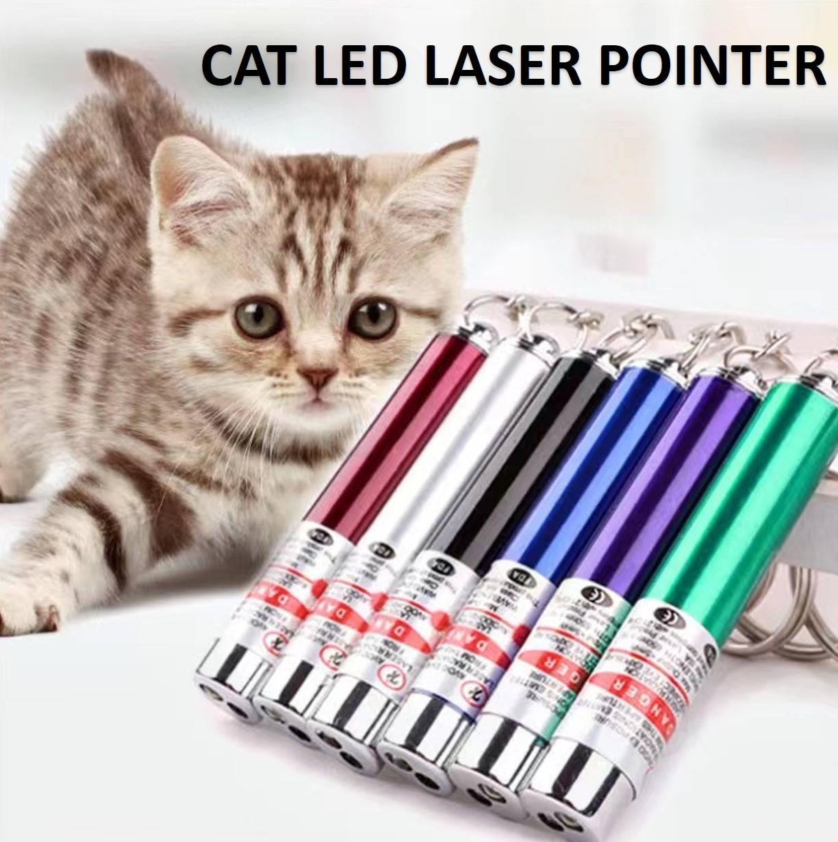 Free Battery Laser Funny Cat Stick New Cool 2 In1 Red Laser Pointer Pen  With White LED Light Mainan Kucing 激光逗猫器 | Lazada