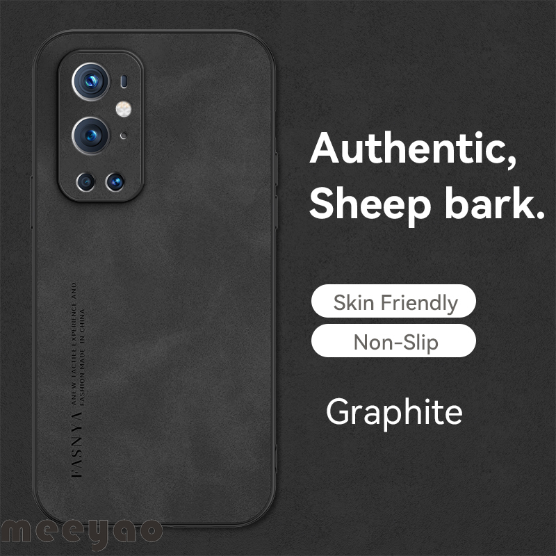 Case oneplus 9 9 pro 9r 9rt 9 1+ soft leather phone case authentic camera protection luxury sheep bark cover