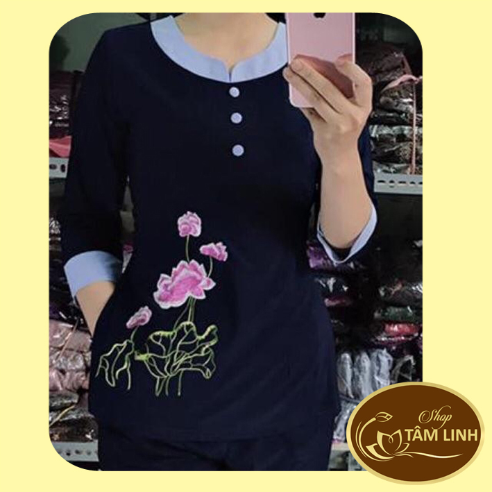 Đồ Lam Đi Chùa _ Mẫu Thun Phối Màu