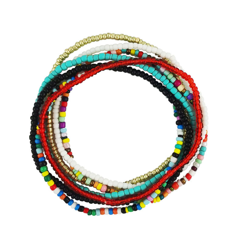 Phoenix B2C Handmade Colorful Beaded Anklet Personalized Bohemian Style for A Creative Look less Than
