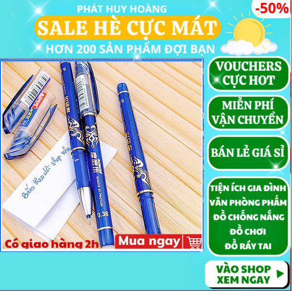 Combo 2 bút mực xanh xóa được Aodemei hàng tốt chất lượng cao, bút mực xoá được, đồ dùng học tập, Phát Huy Hoàng