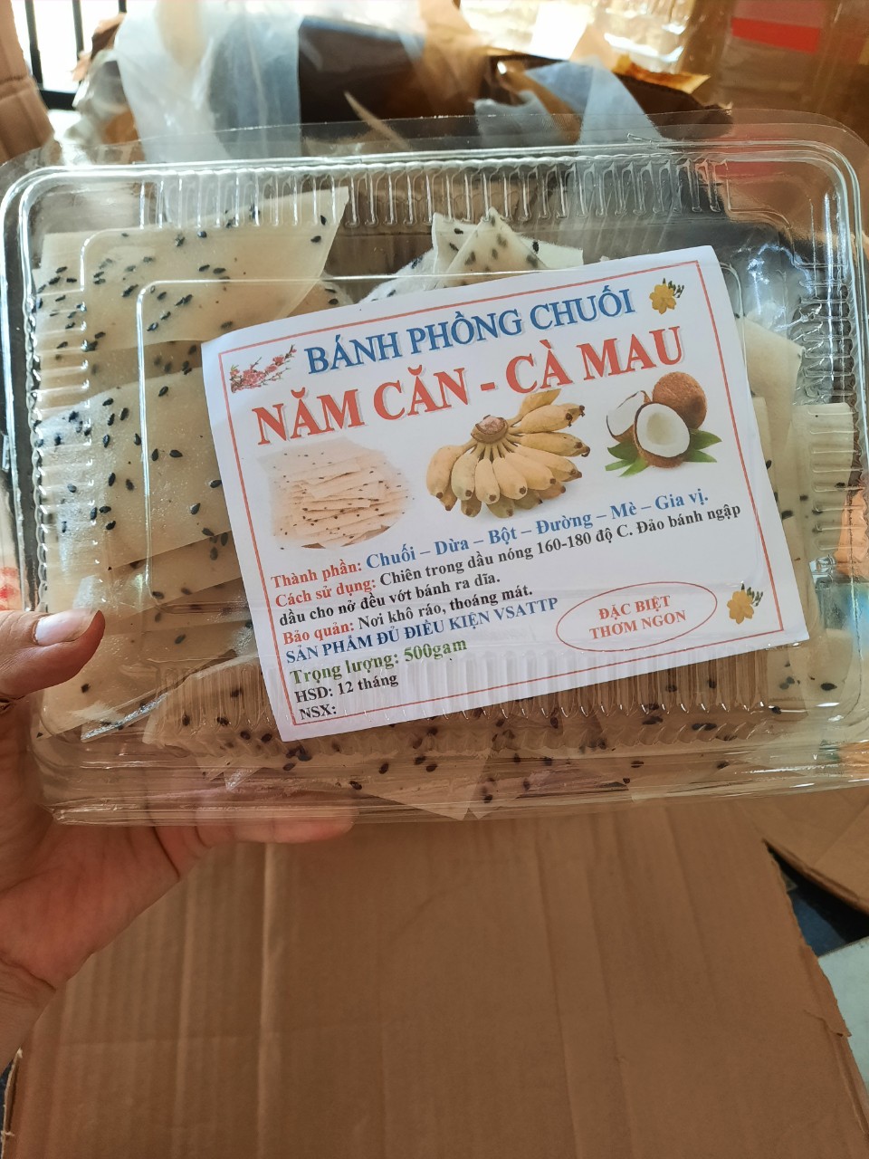 1kg bánh phồng chuối năm căn - cà mau