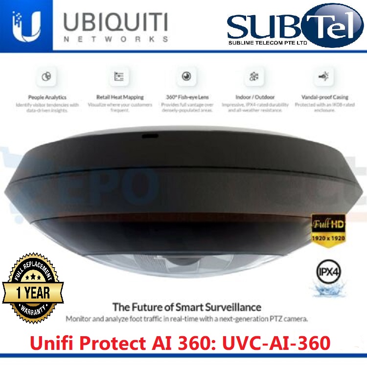 UVCAI360 Ubiquiti Unifi Protect Protect Smart Surveillance Camera PTZ AI 360 UBNT Lazada
