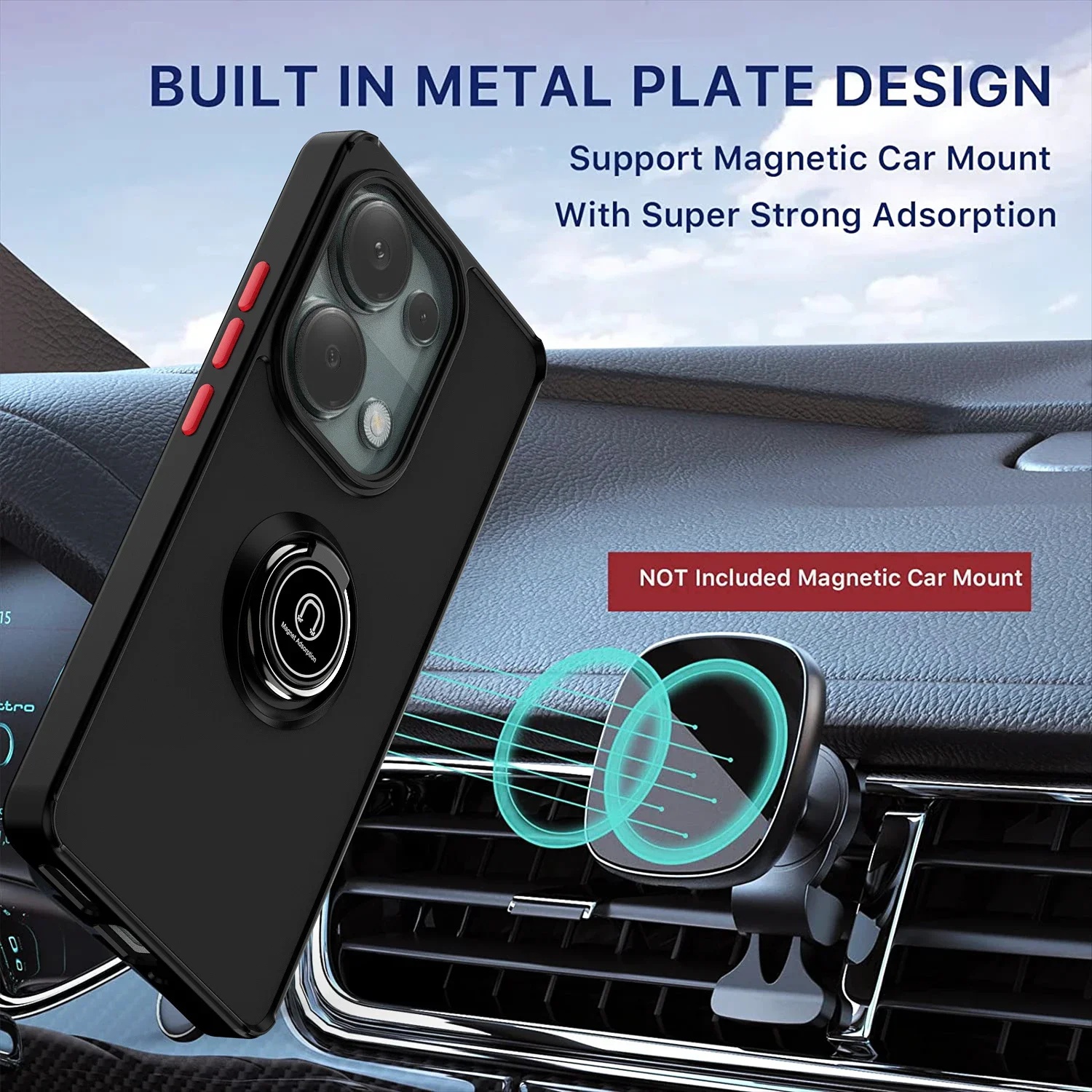 Phone cover Redmi 13X Back case Side Stripe Design Soft TPU Matte Texture Multifunctional Bracket All Inclusive Protection For Redmi 13X Phone cases.