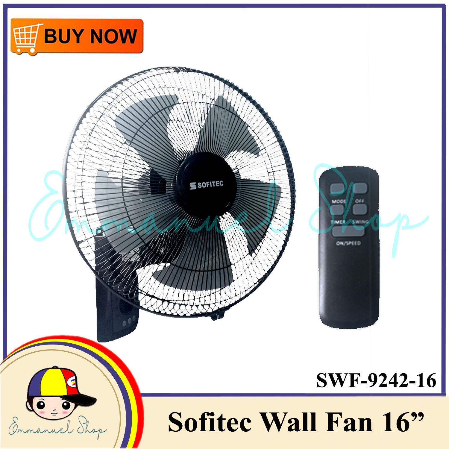 Electric Wall Fan with Remote w/ Timer High Tech Electric Fan Ceiling