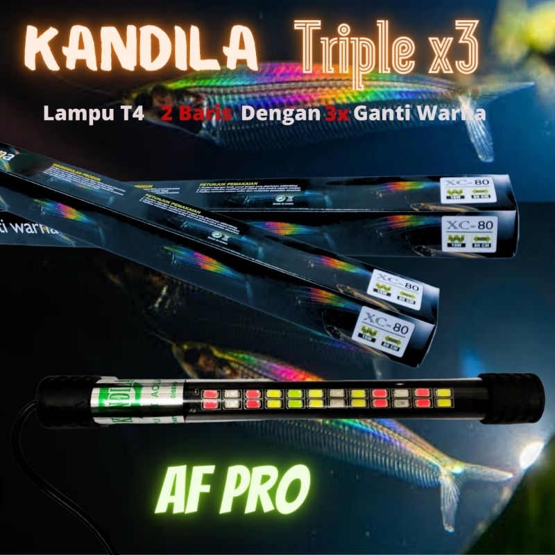 Lampu LED Celup Aquarium Aquascape KANDILA TRIPLE XC 80 3X GANTI WARNA