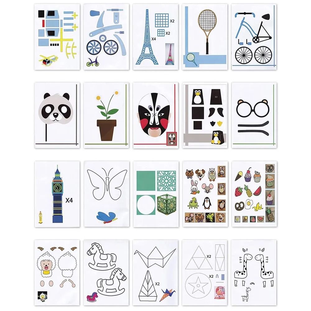 Cute 22/40 Patterns 3D Printing Pen Drawing Book Thick Paper Painting Template 3D Pen Paint Album Clear Plate Copying Drawing Board Early Education. 