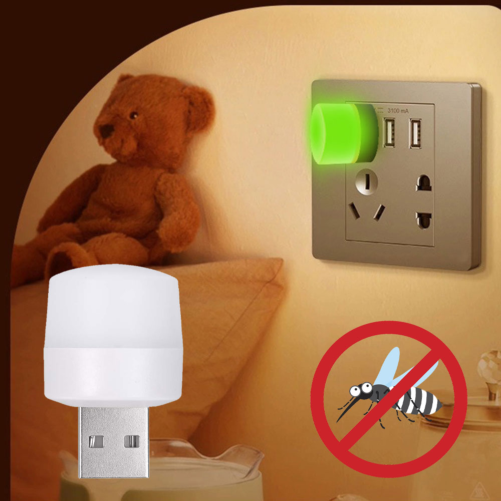 3/1pcs Mini diệt muỗi đèn ban đêm LED cầm tay không bức xạ diệt côn trùng ánh sáng Phích cắm USB Đèn diệt muỗi điện