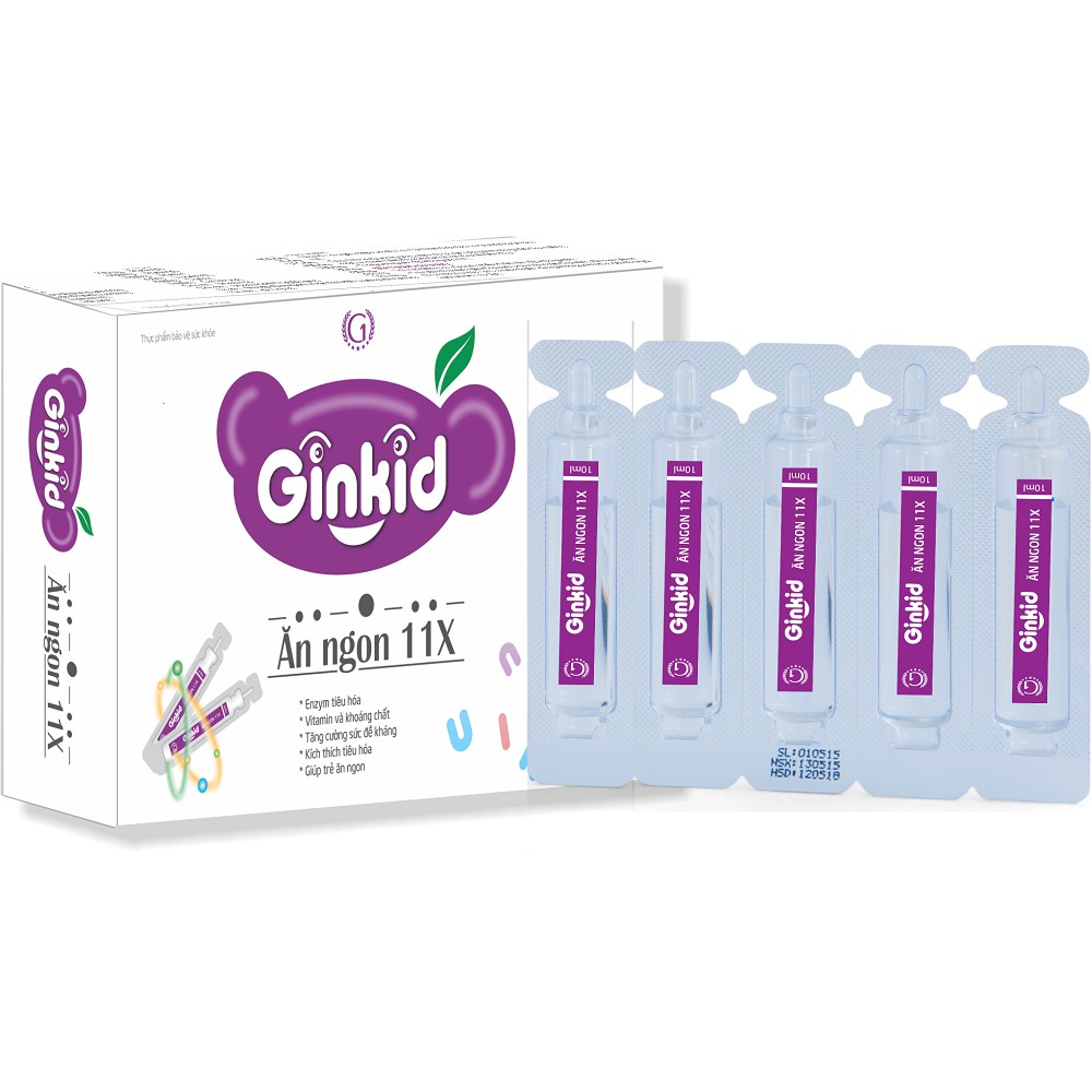 [HCM]Ginkid Ăn ngon 11X cải thiện chức năng tiêu hóa cho trẻ hết biếng ăn lọ 125ml