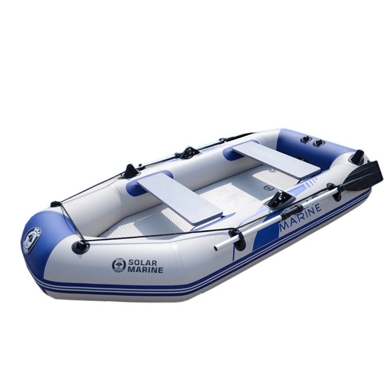 Solar Marine 2.6 M 3 Person PVC Inflatable Boat Fishing Kayak Canoe Dinghy  Air Mat Floor with Accessories Water Sports