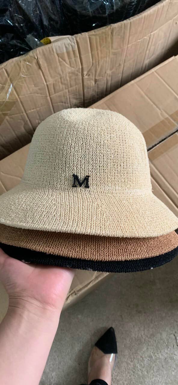 Mũ cói chữ M phong cách hàn quốc