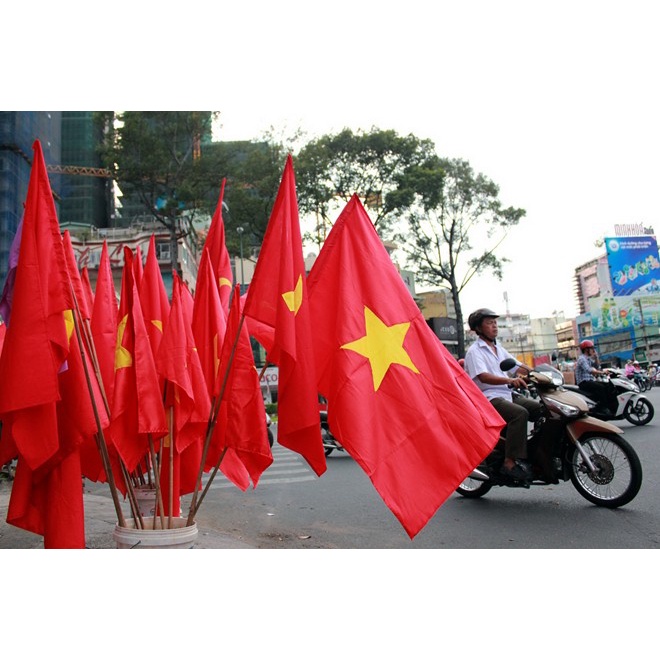 Cờ tổ quốc việt nam vải sa tanh 0.8x1m2
