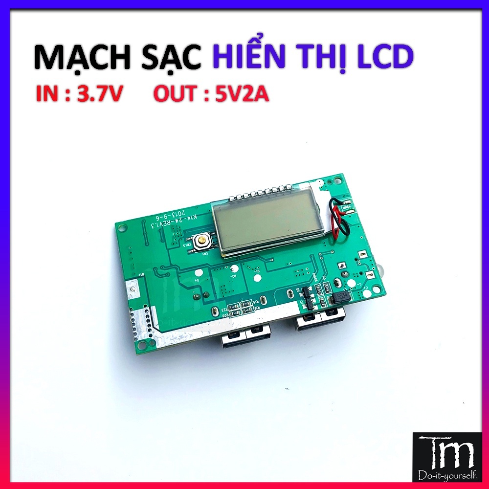 Mạch sạc dự phòng 2a hiển thị lcd