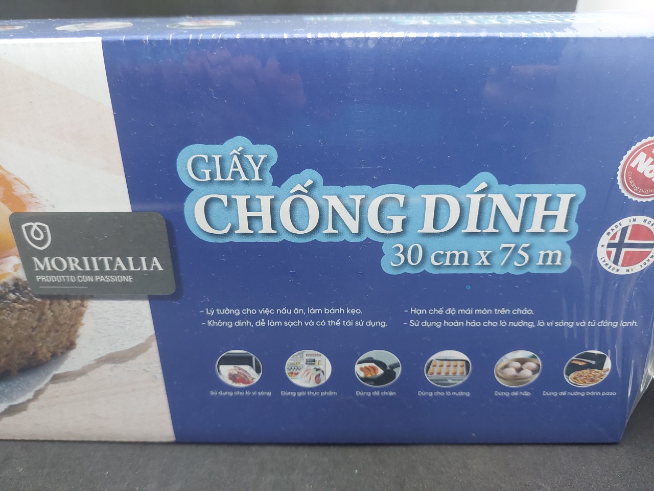 Giấy nướng bánh Moriitalia ( Rộng 30 cm x Dài 75 m)