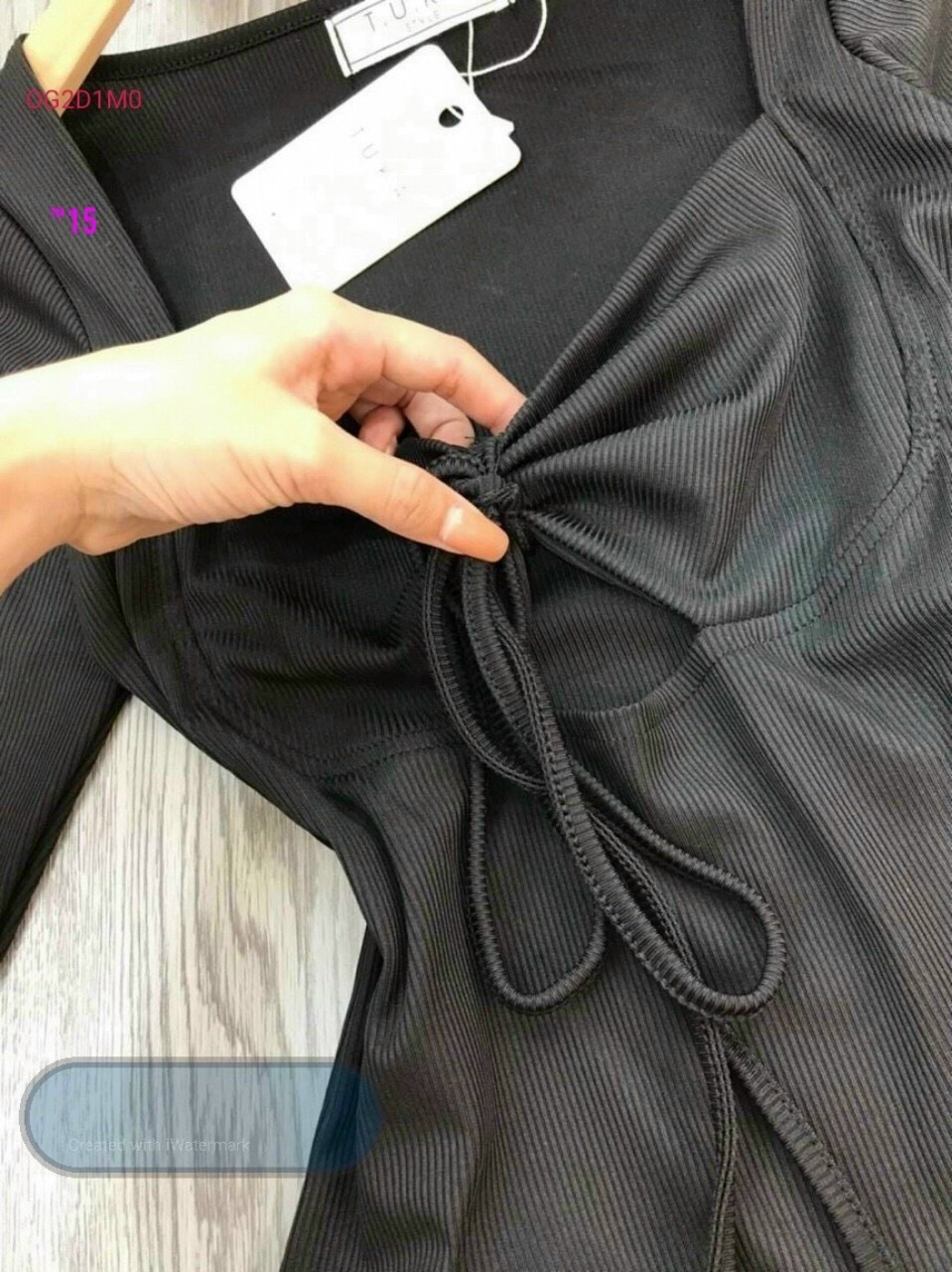 Đầm body sexy tay dài đầm dáng ôm khoét ngực dây yếm cột cổ chất liệu thun gân co giãn tốt