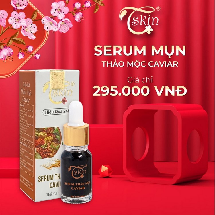 Serum dưỡng trắng da mờ thâm mụn căn bóng da Caviar 10ml