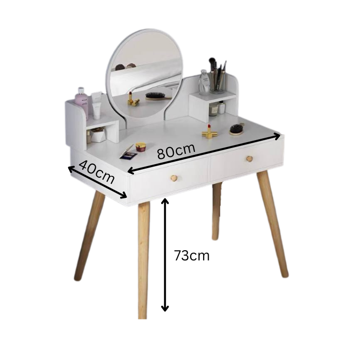 🇸🇬Daisy Modern white dressing table with grey stool / Vanity table