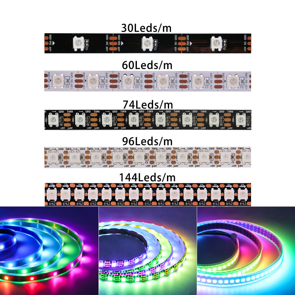 DC5V%20WS2812B%20Individually%20Addressable%20Smart%205050SMD%20RGB%20LED%20Strip%20WS2812%2030/60/74/96/144Leds/Pixels/m%20IP30/65/67%20-%20Image%204