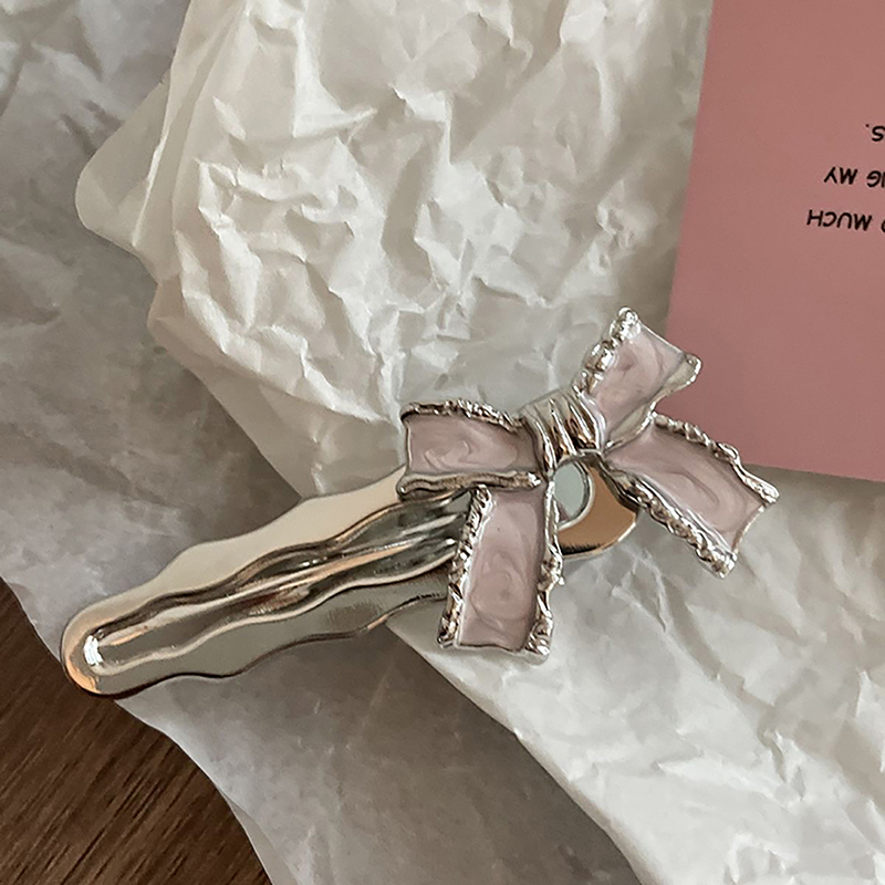 Korean Style Fashion Hair Clips Duckbill Clip Metal Bow Side Clip Bangs Clip Barrettes Girls Headwear For Women Hair Accessories ZHANGNA. 