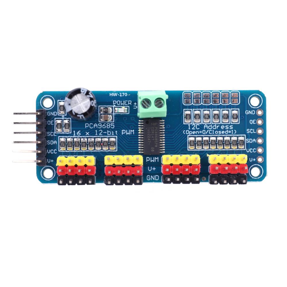 Pca9685 mô-đun điều khiển IIC giao diện 16 kênh 12-bit PWM động cơ servo mô-đun bảng mạch cho robot Arduino/Raspberry Pi