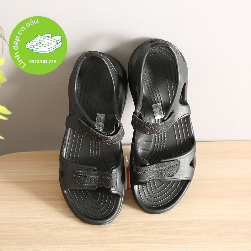 Sandal quai dán cross River màu đen dành cho nam