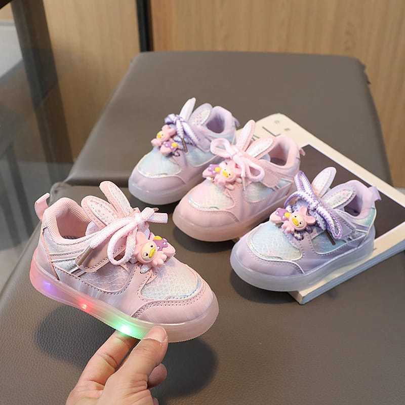 100% BESTSELLER! Sepatu Lampu LED Anak Perempuan Sneaker Anak LED Sepatu  Anak Sekolah Sepatu Santai Sepatu Limited