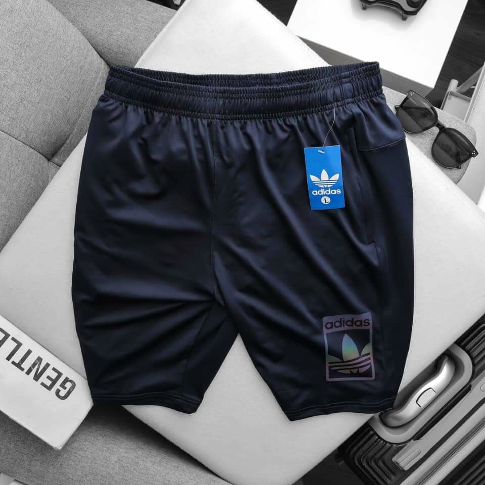 Quần short thể thao Nam poly 4 chiều logo phản quang