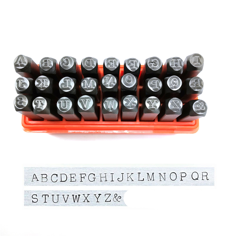 76-Piece Metal Stamping Kit – 1/4 Inch (6mm) Uppercase & 1/8 Inch (3mm) Lowercase Letters