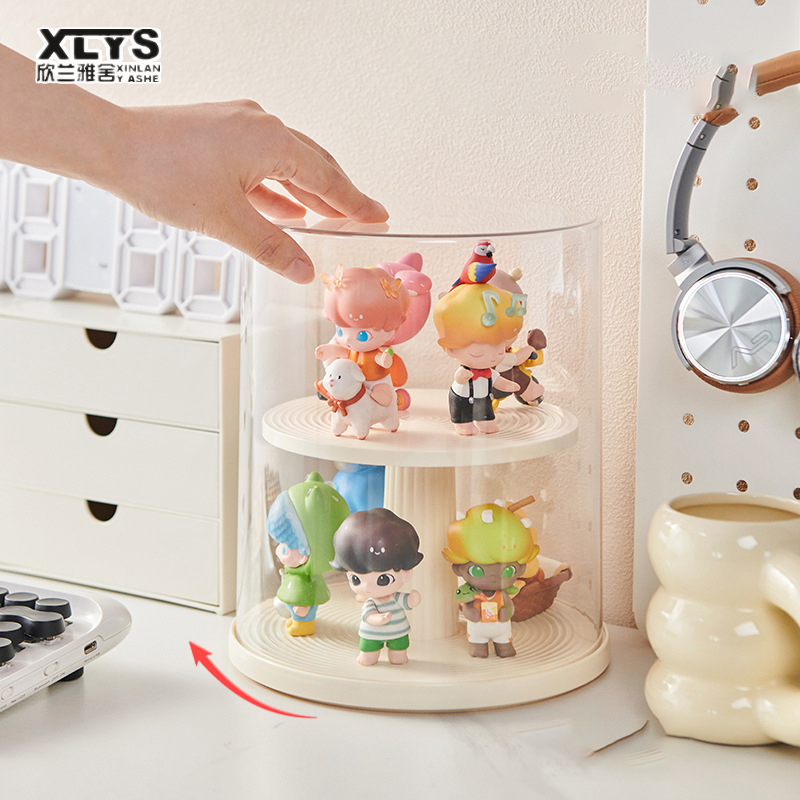 XINLANYASHE [Miễn Phí Vận Chuyển]Hộp lưu trữ có thể được xoay chồng lên nhau búp bê búp bê tủ trưng bày chống bụi búp bê hiển thị tay đứng
