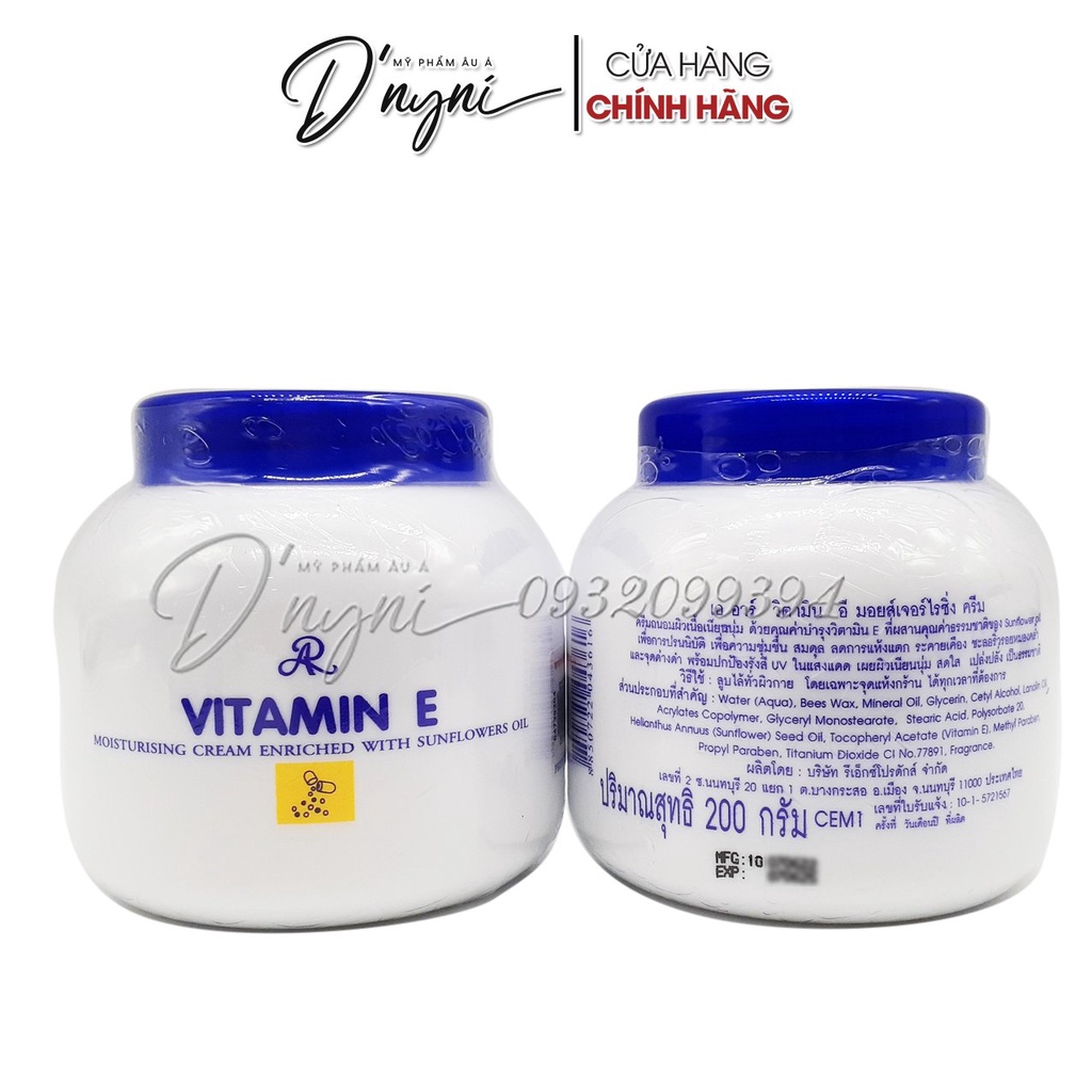 Kem dưỡng thể Vitamin E Thái Lan 200ml