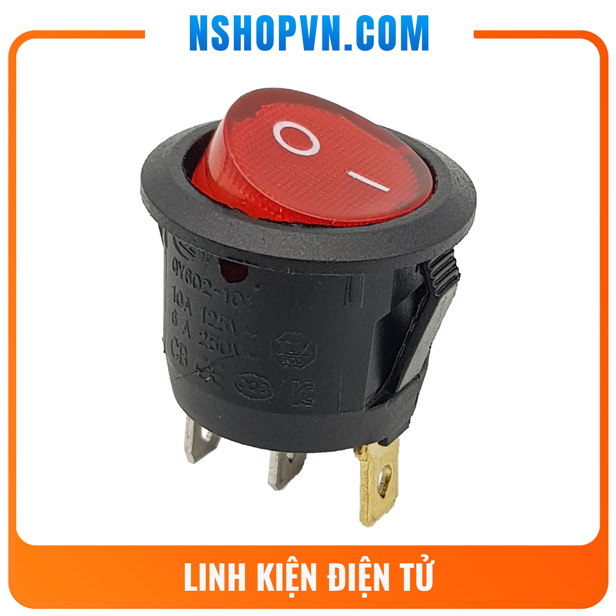 Combo 2 công tắc tròn có đèn kcd1-105