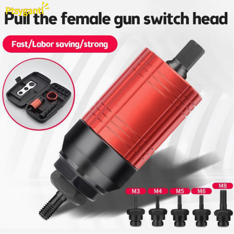 Ptsygantl Lanlan M3-m8 Electric Rivet Gun Rivet Nut Drill Bit Adapter Insert Nut Riveting Tool For Electric Drill/hand Wrench