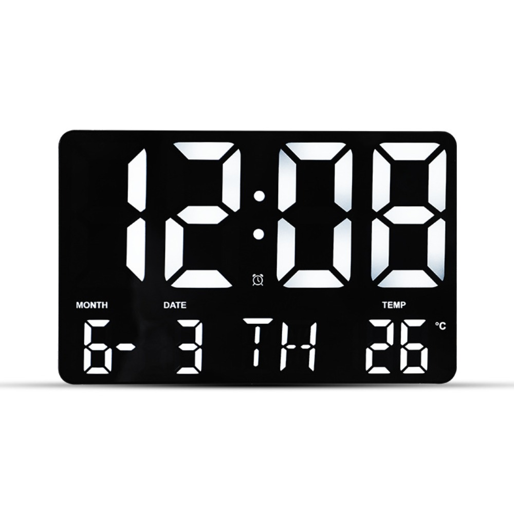 Neutral Clock Display Minimalist Style Large Screen Display LED Digital Wall Clock Date ...