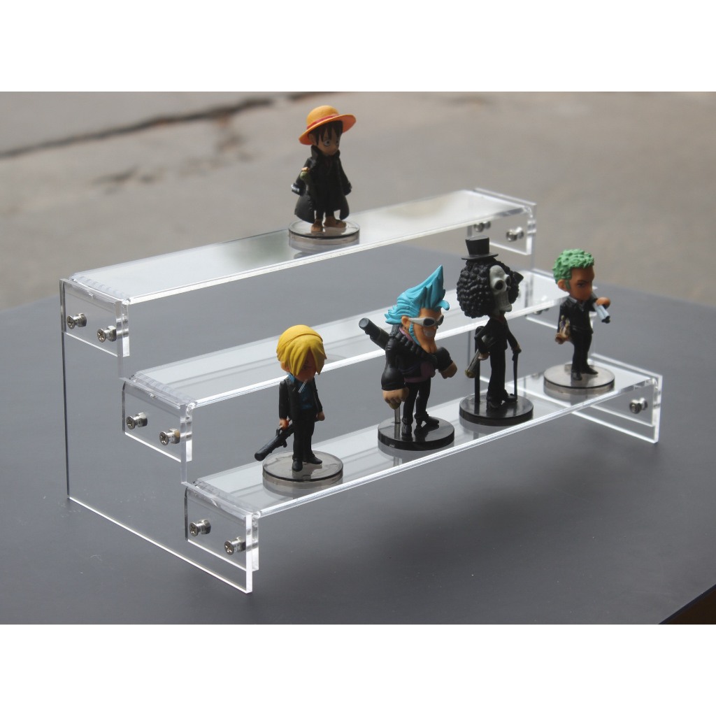 Kệ bậc thang mica trong giá trưng bày sản phẩm mô hình nhiều tầng , acrylic