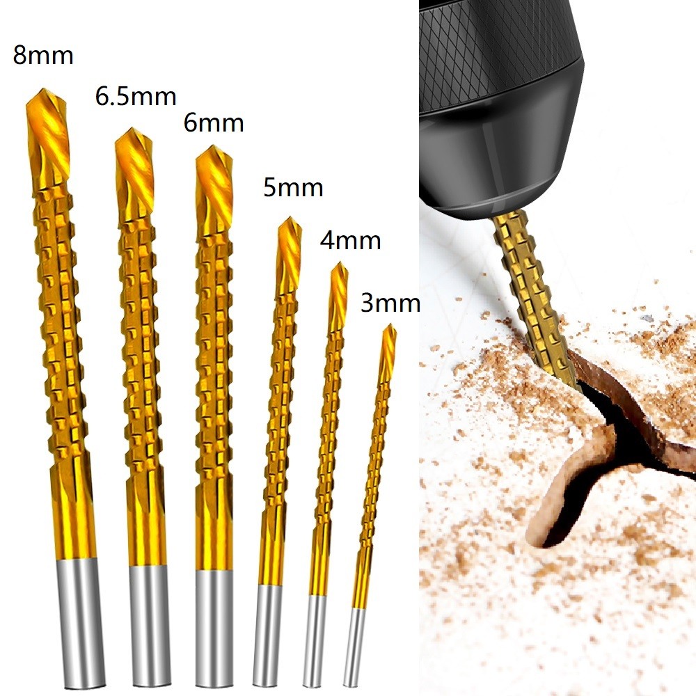 1pcs 3-8mm High Speed Hacksaw Drill Woodworking Drill Bit Metric Composite Tap