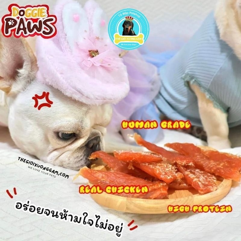 DOGGY PAWS JERHIGH KHÔ GÀ QUAY MIẾNG CHO CHÓ