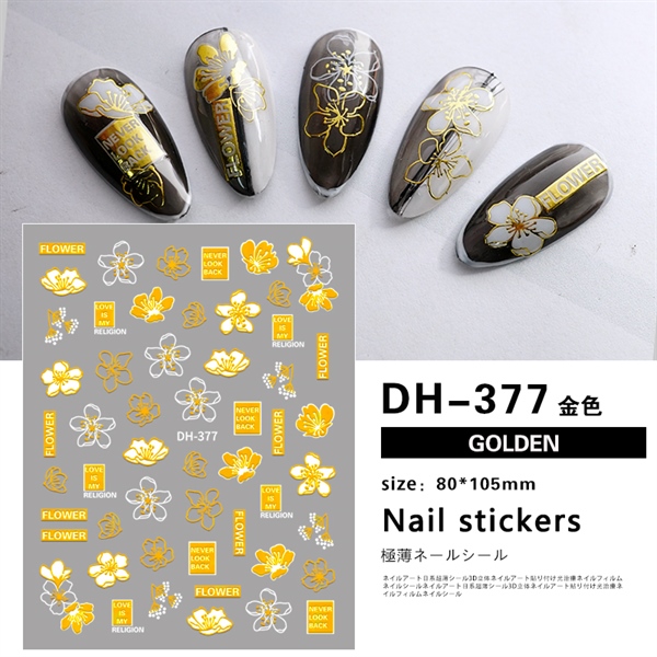Stickers hoa dán móng DH-377 GOLDEN (Miếng)
