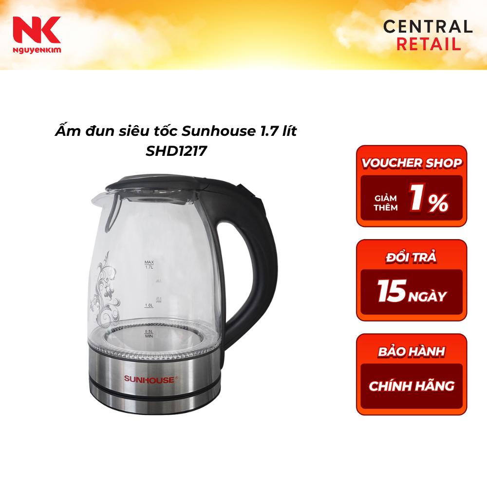 Ấm đun siêu tốc Sunhouse 1.7L SHD1217