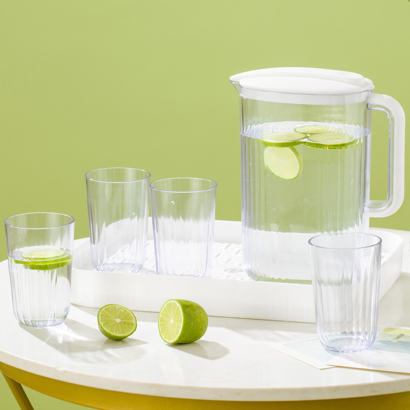 cold water kettle, cup tray combination, plastic tea pot, fruit tea, transparent cold water kettle, drinking water utensils set